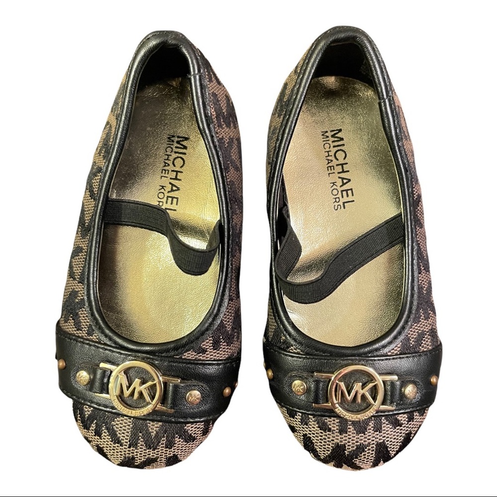 Michael Kors Black and Brown Dress Shoes with Iconic MK Logo